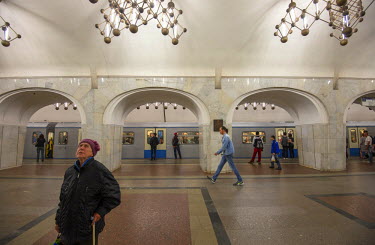Mendelevskaya Metro Station.Opened in 1988, an example of a more recent addition to the system.