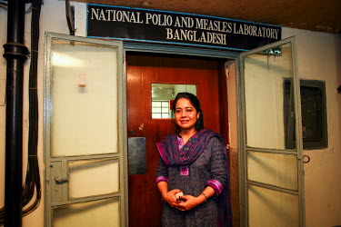 Dr. Mahbuba Jamil in the National Polio and Measles laboratory.