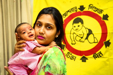 A mother and her child at Dhaka Shishu (Children's) Hospital to receive vaccines in the Expanded Program on Immunisation (EPI) where the pneumococcal vaccine (PCV), which protects against one of the l...