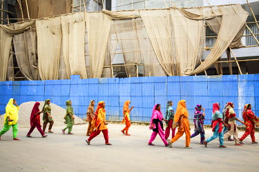 Textile workers returning to the Dulal Brothers Ltd garments factory.