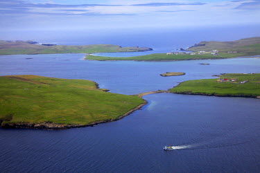 Inlets off the west coast of Shetland's Mainland are fed by nutrient rich Atlantic currents offering shelter for fish farms. The 100 islands of the Shetlands support 23,000 people and a million sea bi...