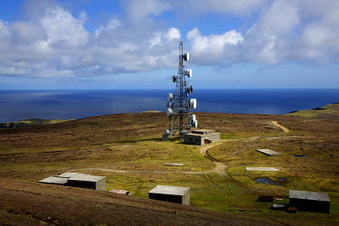 A remote communications mast on Fair Isle.