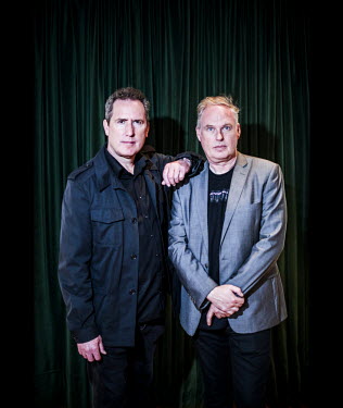 Andy McCluskey (L) and Paul Humphreys Orchestral Manoeuvres in the Dark (OMD) English synthpop group who had several hits in the 1970s and 1980s.