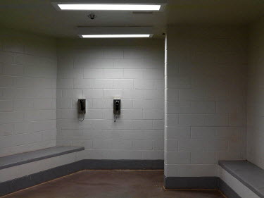 The holding room in Butts County Jail, constructed in 1995.