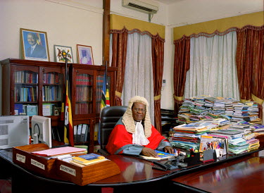 Chief Justice Benjamin J. Odoki in his office. Like other judges, he has been appointed by the President with the approval of Parliament.