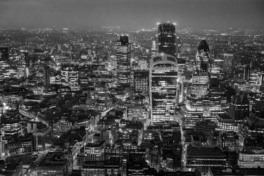 View of the City of London from the Shard, the tallest building in Europe.