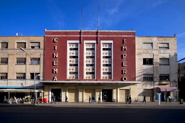 The Cinema Impero on Independence Avenue. Built in 1937 by architect Mario Messina. Asmara is a showcase of 1930s Italian Art Deco architecture. Initially created by colonial-era Italians, the style c...
