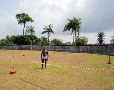 A pentathlon stands in the grounds of a university campus. University is often the main place where the middle class practices sport since the rich go to private members clubs and the poor play in the...