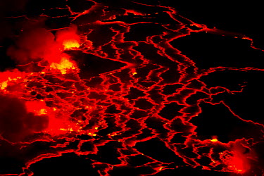 Lava from Mount Nyiragongo, a stratovolcano in the Virunga National Park.