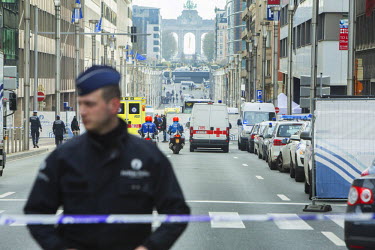 A view of Rue de la Loi / Wetstraat in the centre of Brussels near the headquarters of the European Commission, the scene of a terrorist bombing in the Maalbeek Metro station on 22 March 2012 which ki...