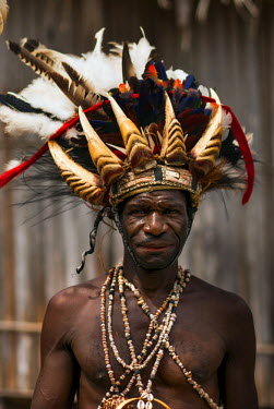 A member of a welcoming party of the Hurundi people.