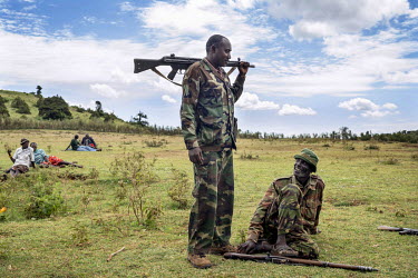 Armed gurads at a resident's meeting in the Samburu village of Mount Kulal. They are concerned about the growing insecurity in the area and due to recent violent clashes between different ethnic group...