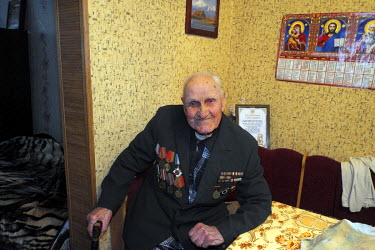 WWII veteran Kozyrev Alexandr Grigorevich, the oldest veteran in Krasnohorivka. Born in 1922 he lived in Kamchatka and was enlisted in 1941. 'I was 19 years old when I was called to the army. We enter...
