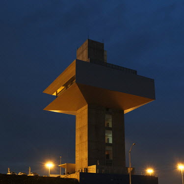 A control tower built during the Panama Canal Expansion project. When the Panama Canal Expansion is complete, 26 June 2016, ships specified as New Panimax, 320.04m (1,050ft) (l) x 33.54m (110ft) (w) x...
