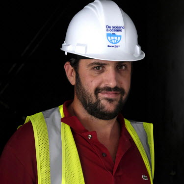 Borja Urtaso, an engineer working on the Panama Canal Expansion. When the Panama Canal Expansion is complete, 26 June 2016, ships specified as New Panimax, 320.04m (1,050ft) (l) x 33.54m (110ft) (w) x...