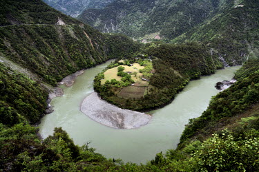 A view of a bend in the Nujiang River.