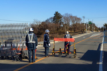 A Police post at the entrance to the town of Namie. It is open during the day for the passage of workers who are involved in reconstruction and clean up. Following the 2011 Fukushima Daiichi nuclear d...