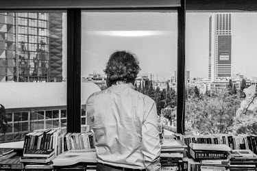 Can Dundar, the editor-in-chief of the national newspaper 'Cumhuriyet' (Republic), in his offices overlooking the city. Dundar was charged with treason and espionage after his newspaper ran a story ex...
