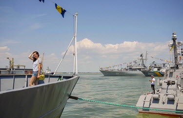 Navy war ships are opened to public for Navy Day, held in Odessa for the second time since Russia's seizure of Crimea in 2014.