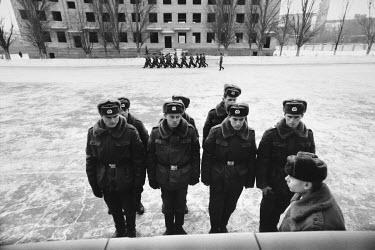 Young conscripts at the military academy.