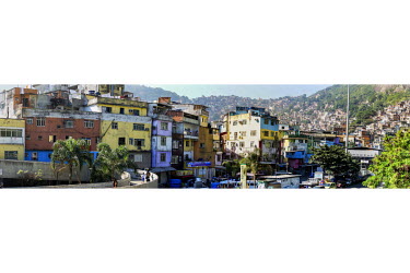 A panoramic view of the Rocinha favela.