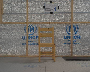 A UNHCR shelter in the closed down refugee camp at the Port of Lakki.   The camp was opened by volunteers in the summer of 2015 and later that year UNHCR and MSF expanded it and provided additional te...