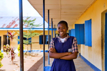 Queen Matthew, 11, a community activist campaiging for children's education, at her school, Christ College. Queen is one of many child activists who seek to encourage children from her community who a...