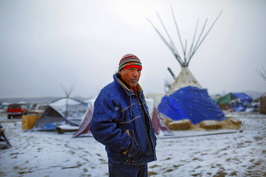 Marko, from Peru, an activist at the Sacred STones protest camp. In April 2016 the Standing Rock Sioux Tribe began a protest at the Sacred Stone Camp near Cannonball, North Dakota to oppose the planne...