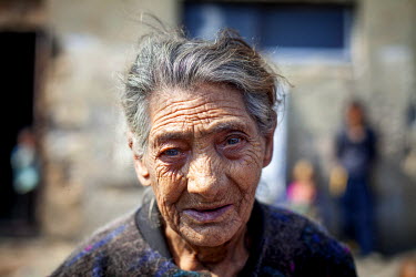 Maria (85), the oldest inhabitant of the Roma settlement on 'Budulovska Street', a segregated community where around 800 people live.