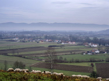 A view over the valley and the village of Carakovo where 38 people were killed in July 1992 during the Bosnian War.