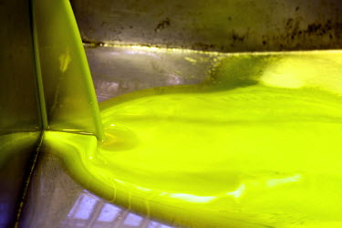 Freshly pressed olive oil in a factory in Palaiochora.
