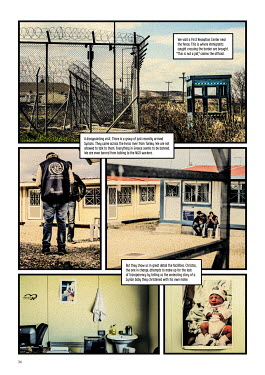 Pages from 'La Grieta', a cross between a graphic novel and a photo story with images by Carlos Spottorno and journalist Guillermo Abril, the result of three years of work looking at the external bord...