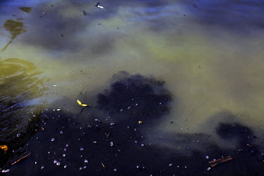 A boat's propellers stir up muck and pollution from the bottom of the lagoon. Two decades of development has destroyed much of the natural habitat of Barra da Tijuca while raw sewage and pollution hav...