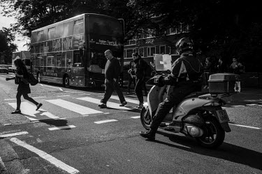 The famous Abbey Road zebra crossing.