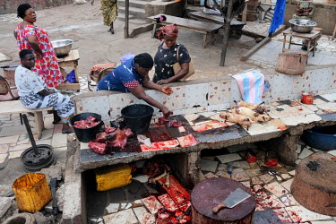 The open-air bushmeat butchery at Atwemonom, the city's main bushmeat market . Bushmeat is a delicacy in Ghana, but there are fears that unsafe practices in the killing and preparation of bushmeat inc...