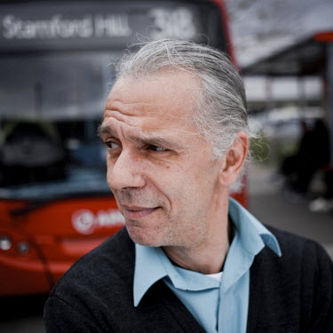 Bus driver Levent, in Tottenham, born in UK of Greek descent.   Of Brexit he says: '" voted to stay.  'We should be making bridges, not demolishing bridges. That's my view on life. You know, we're all...