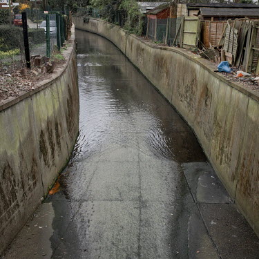 An artificial water channel in Palmers Green.