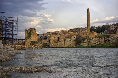 The town of Hasankeyf much of which will be submerged beneath 60 metres (200 feet) of water following the completion of the Ilisu hydroelectric dam, 96 kilometres (60 miles) downstream on the Tigris R...