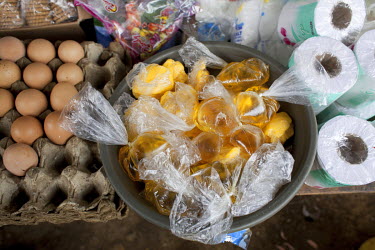 Items for sale from a stall in Kisumu Ndogo village.