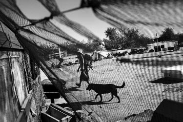 Molly and her dog at Slab CIty, a squatters' camp about 190 miles southeast of Los Angeles. She has been living in the Slabs since April 2008, before that she had lived in Chicago for 47 years.  Slab...