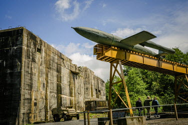 A V1 rocket displayed at the 'Blockhouse of Eperlecques', site of a German Army World War Two V2 rocket launch site. Although the complex was planned to house both the construction and launch of the r...
