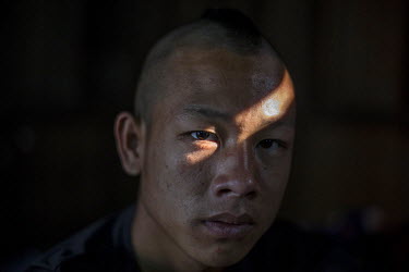 Sai Lwin (AKA Shan Lay), a 19 year old drug dealer gets his hair cut by one of the Pat Jasan youth volunteers at a Pat Jasan detention centre for drug addicts. Shan Lay who came from the town of Moe H...