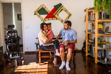 Marcos Lins Langenbach, his wife Margarete Santos de Brito and daughter Sofia. They were the first people in Brazil to be given authorisation to grow marijuana at home for medicinal purposes. Their da...