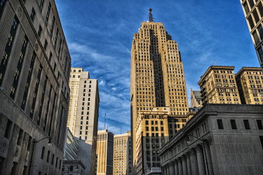 The Penobscot, the city's tallest building from 1928 to 1977, in the Detroit Financial District.