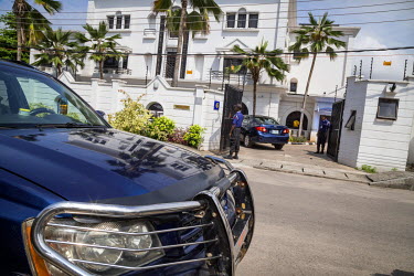 Security guards at work at a large house in Ikoyi, home to some of the city's wealthiest residents.