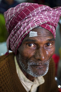 A man waiting to have cataract surgery at the Laxman Hospital.