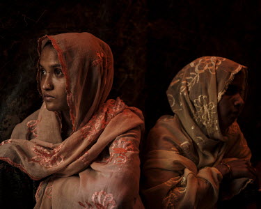 Hasina Begum, right, with her sister-in-law, Asma Begum. They are survivors of the Tula Toli massacre, a mass-killing of Rohingya during a Myanmar Army led clearance operation at the village of Tula T...