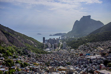 Housing clings to a hillside in Rocinha, Rio's single largest favela.