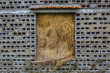 An exterior wall of a farm building at Cat Ngoc cattle farm, Tan Dinh village, Wai Winh commune.