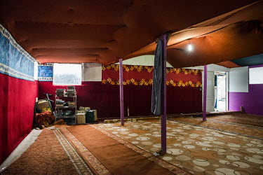 The interior of a makeshift mosque, built three weeks before the camp was demolished, in the so-called 'Jungle' refugee camp.